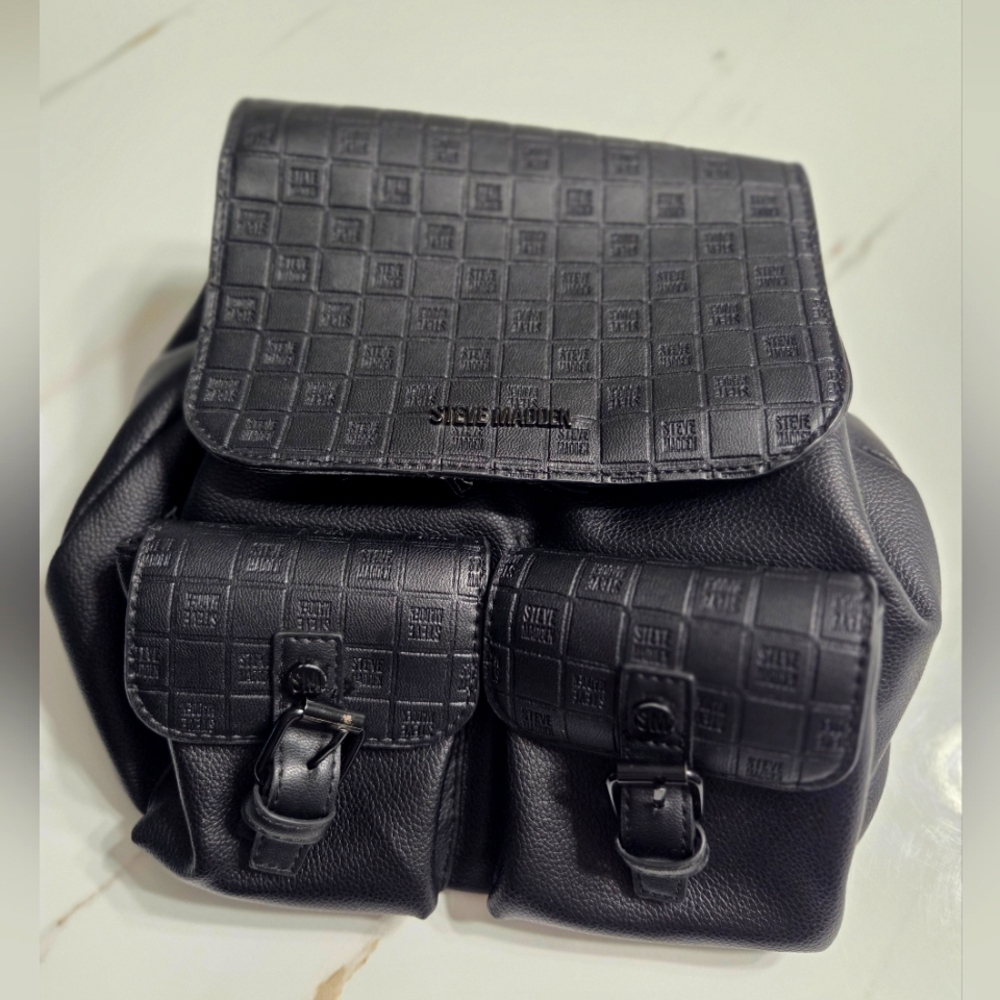 Steve Madden Black Minimalist Backpack